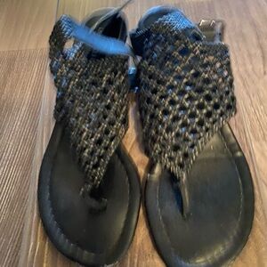 Black Woven Sandals